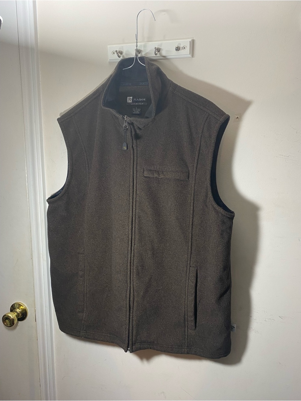 Jos. A. Bank Dark Brown Fleece Vest - Zip Front